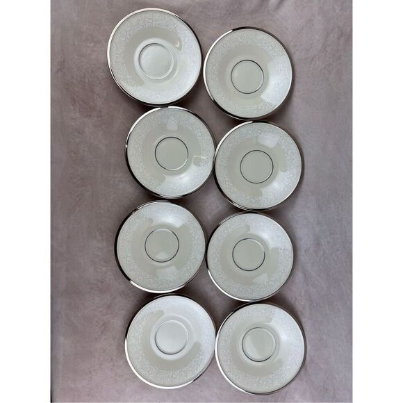 Lenox Moonspun Fine China Saucer Plates Set of 8 - Picture 1 of 8
